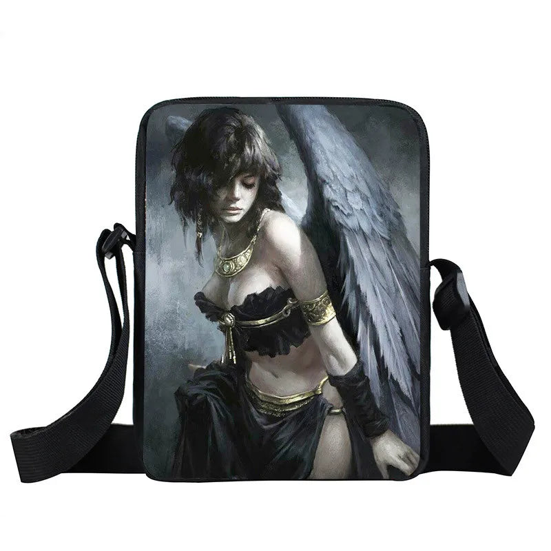 Gothic Angel Young Women Messenger Bag Cartoon Crossbody Bag Girls Handbag