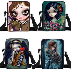 Gothic Angel Young Women Messenger Bag Cartoon Crossbody Bag Girls Handbag