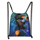 Gothic Dragon Backpack Harajuku Style Drawstring Bag