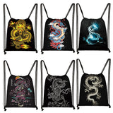 Gothic Dragon Backpack Harajuku Style Drawstring Bag