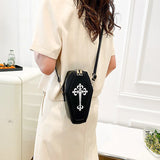 Gothic Coffin Crossbody Bag Halloween Small Purse