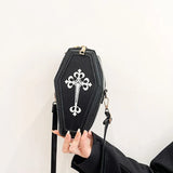 Gothic Coffin Crossbody Bag Halloween Small Purse