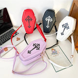 Gothic Coffin Crossbody Bag Halloween Small Purse