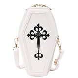 Gothic Coffin Cross Messenger Bag Women Leather Shoulder Crossbody 4 Colors
