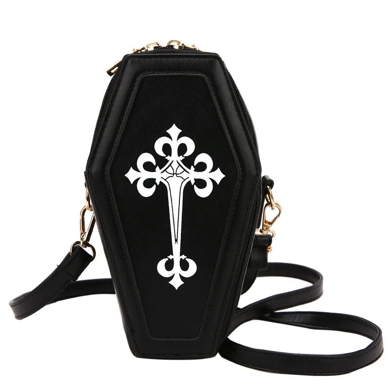 Gothic Coffin Cross Women Shoulder Bag