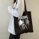 Gothic Devil Canvas Bag Casual Punk Large Capacity Ulzzang Harajuku Shopper Bag