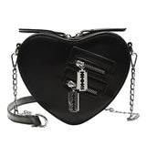 Gothic Heart Blade Crossbody Bag with Chain Strap