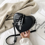 Gothic Heart Blade Crossbody Bag with Chain - Shoulder Purses Handbags