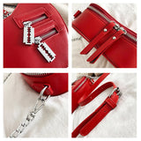 Gothic Heart Blade Zipper Chain Crossbody Bags for Women Girl