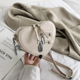 Gothic Heart Blade Zipper Chain Crossbody Bags for Women Girl