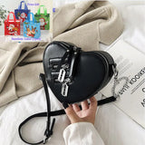Gothic Heart Blade Crossbody Bag Zipper Chain Handbag