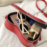 Gothic Heart Blade Zipper Chain Crossbody Bags for Women Girl