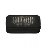 Gothic-Logo Pen Box Student School Anime Zipper Pen Bag