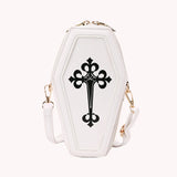 Gothic Crossbody Coffin Shape Handbag for Halloween Party