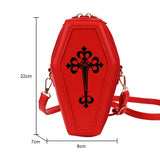 Gothic Crossbody Coffin Shape Handbag for Halloween Party