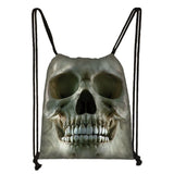 Gothic Punk Death Skull Drawstring Bag Men Travel Bag Grim Reaper Backpack Boys