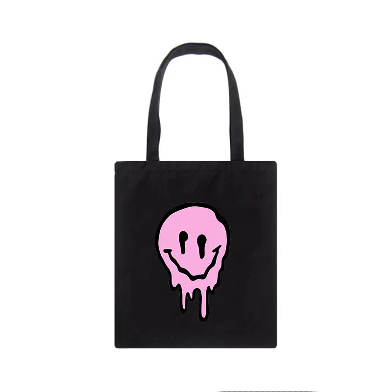 Gothic Smile Women Bags Large Capacity Harajuku Hip Hop Canvas Bag