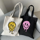 Gothic Smile Women Bags Large Capacity Harajuku Hip Hop Canvas Bag