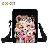 Gothic Steampunk Girl Messenger Bag Canvas Shoulder Bag for Travel