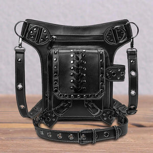 Gothic Steampunk Waist Bag Thigh Leg Hip PU Leather Shoulder Bag