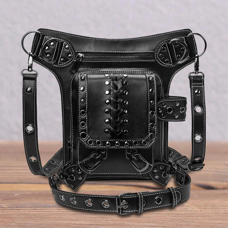 Gothic Steampunk Waist Bag Thigh Leg Hip PU Leather Shoulder Bag
