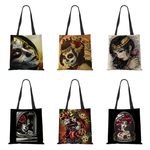 Gothic Vintage Shoulder Bag Halloween Horror Women Shopping Tote