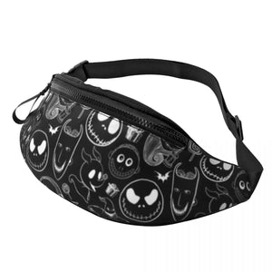 Gothic Ghost Print Waist Bag Halloween Woman Pack