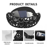 Gothic Ghost Print Waist Bag Halloween Woman Pack