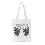 Gothic angel print canvas bag Large-capacity casual fun Harajuku shopper ba