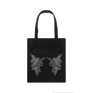 Gothic angel print canvas bag Large-capacity casual fun Harajuku shopper ba