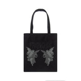 Gothic angel print canvas bag Large-capacity casual fun Harajuku shopper ba