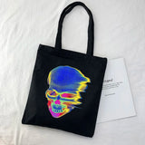 Gothic Skull Canvas Shoulder Bag Hip Hop Casual School Bag