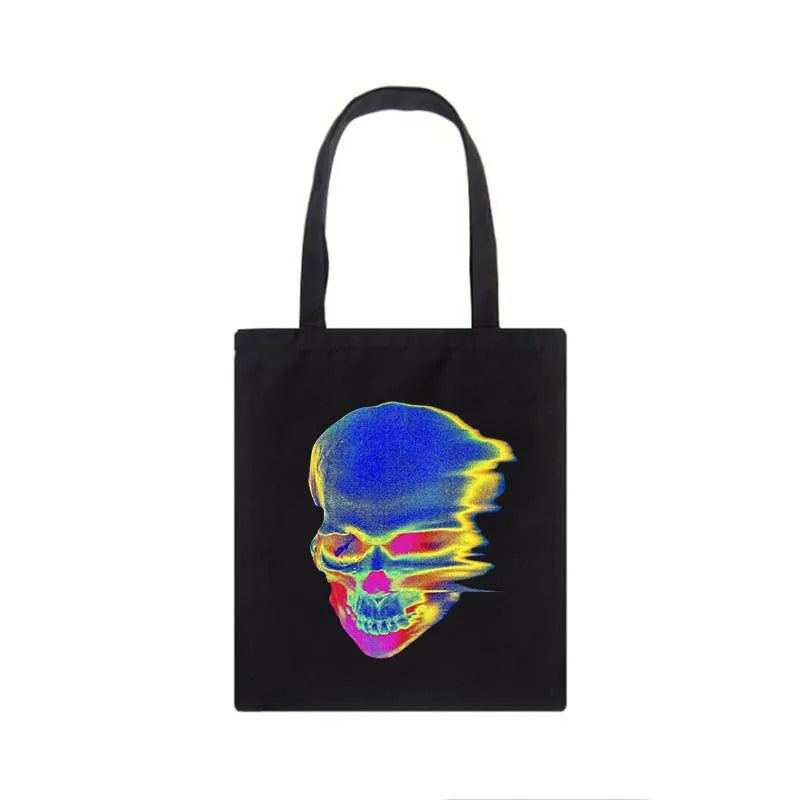 Gothic Skull Canvas Shoulder Bag Hip Hop Casual School Bag
