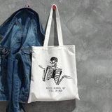 Gothic Skull Canvas Bag Hip Hop Casual Dark Shopper Shoulder Bags