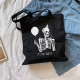 Gothic Skull Canvas Bag Hip Hop Casual Dark Shopper Shoulder Bags