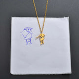 Custom Kid's Painting Necklace Child Drawing Personalized Necklace