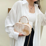 Gradient Box Party Clutch Handbag Chain Shoulder Bag Crossbody Wedding