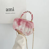 Gradient Box Party Clutch Handbag Chain Shoulder Bag Crossbody Wedding