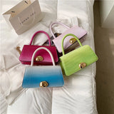 Gradient Crocodile Pattern Shoulder Bag for Women