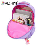 Gradient Reflective School Backpack for Girl Rainbow Princess Waterproof Bag