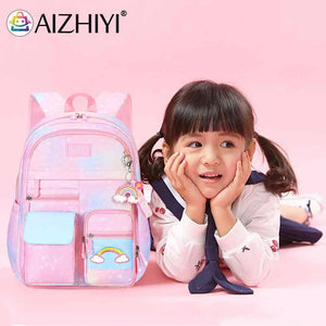 Gradient Primary School Backpack for Girl Large Capacity Bag