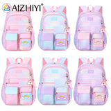 Gradient Primary School Backpack for Girl Large Capacity Bag