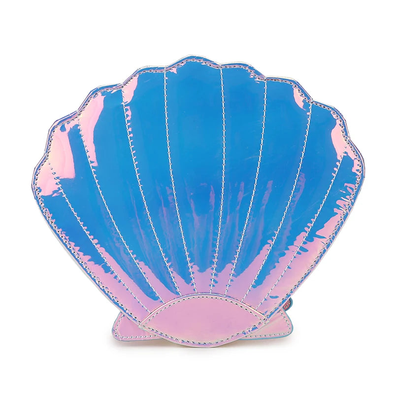 Gradient Laser Shell Shape Chain Shoulder Bag for Women Purses and Handbags