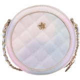 Gradient Lattice Round Crossbody Bag Chain Shoulder Messenger Bag