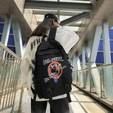 Graffiti Backpack Men's School Bag Large Capacity Travel Backpack