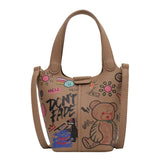 Graffiti Basket Bag Women Casual Portable Bucket Bag Texture Foreign Style