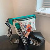 Bear Pattern Leather Shoulder Chest Bag Travel Women Fanny Pack Belt