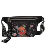 Bear Pattern Leather Shoulder Chest Bag Travel Women Fanny Pack Belt