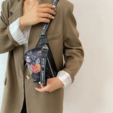 Bear Pattern Leather Shoulder Chest Bag Travel Women Fanny Pack Belt