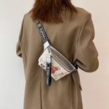 Bear Pattern Leather Shoulder Chest Bag Travel Women Fanny Pack Belt
